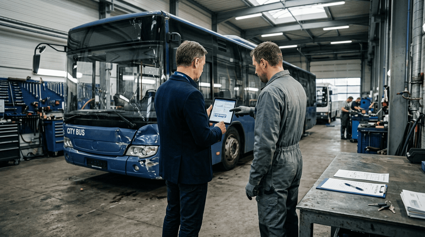 Pérdida total vs. reparación en un autobús siniestrado